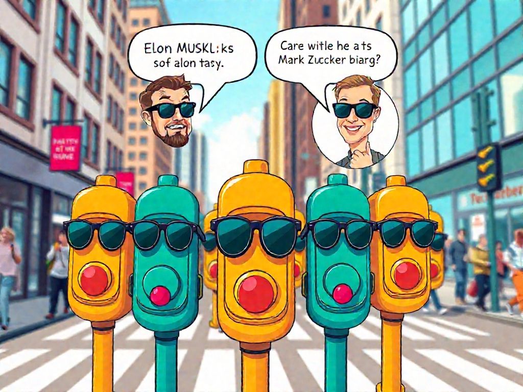Hilarious Hack: Crosswalk Buttons Channeling Musk and Zuckerberg